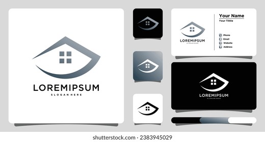 Home logo creative and bussines card. Premium Vector