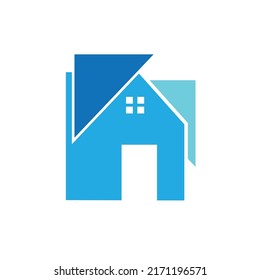 home logo design blue vector 