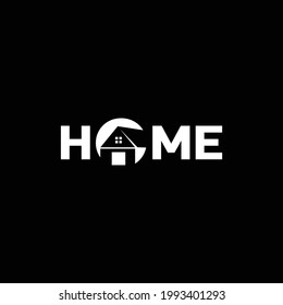 Home-Logo-Design oder Bausymbol in schwarz-weißer Farbe