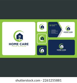 home logo design with care and business card