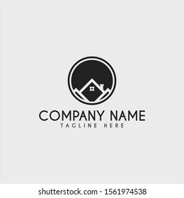 Home Logo Design In Circle Shape Vector