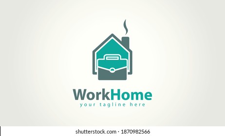 Home logo design combined with briefcase. You can use it for home logos related to workers. Vector