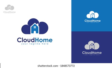 Home logo design combined with clouds. You can use for home logos related to technology. vector