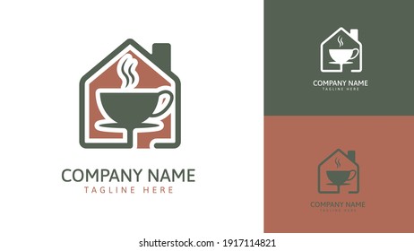 Home logo design combined with coffee cup. Vector