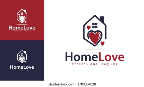 Home Logo Design Combined Love There Stock Vector (Royalty Free ...