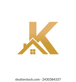 Home logo design with concept letter K