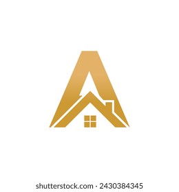 Home logo design with concept letter A