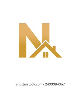 Home logo design with concept letter N