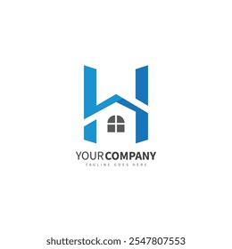 Diseño de logotipo casero con letra H conceptual