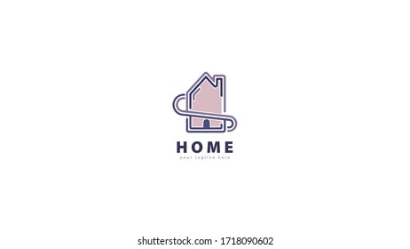 Home logo design with the concept of lines. vector