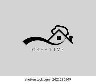 Home logo design element, Home logotype
