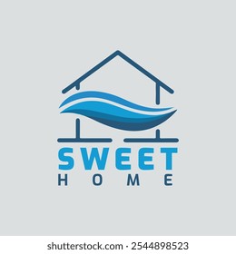 Diseño del logotipo casero con el icono y el icono creativos de la muestra casera