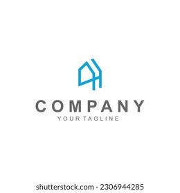 Home Logo design With Initial Letter A and H creative idea