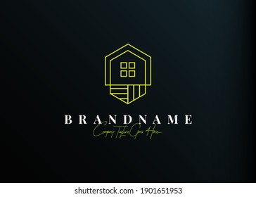 Home Logo Design Inspiration. Minimalist Home Geometric Vector Illustration. Modern Icon Design Vector Template with Line Style