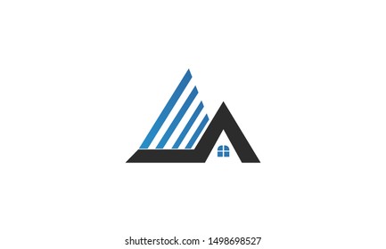 home logo design, the letter "A" is designed to be a symbol/Icon of the house vector
