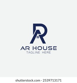 home diseño de logotipo, la letra "AR" está diseñada para ser un símbolo o ícono del Vector de la casa, bienes raíces. Plantilla mínima del logotipo de la casa de bienes raíces RA, AR o R.
