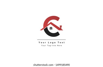 home logo design, the letter "C" is designed to be a symbol or Icon of the house vector
