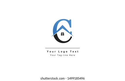 home logo design, the letter "C" is designed to be a symbol or Icon of the house vector