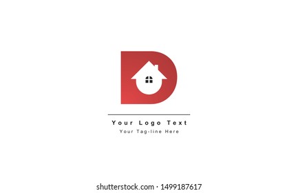 home logo design, the letter "D" is designed to be a symbol or Icon of the house vector