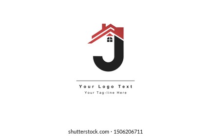 home logo design, the letter "J" is designed to be a symbol or Icon of the house vector, Real estate