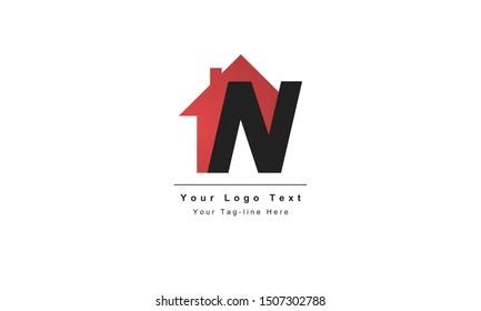 home logo design, the letter "N" is designed to be a symbol or Icon of the house vector, Real estate