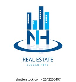 home logo design, the letter NH is designed to be a symbol or Icon of the house vector design Free Vector1