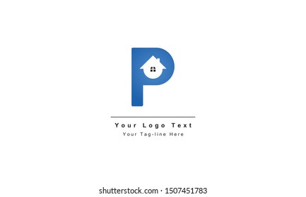 home logo design, the letter "P" is designed to be a symbol or Icon of the house vector, Real estate