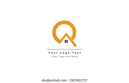 home logo design, the letter "Q" is designed to be a symbol or Icon of the house vector, Real estate