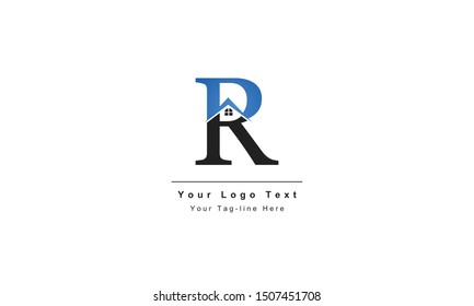 home logo design, the letter "R" is designed to be a symbol or Icon of the house vector, Real estate