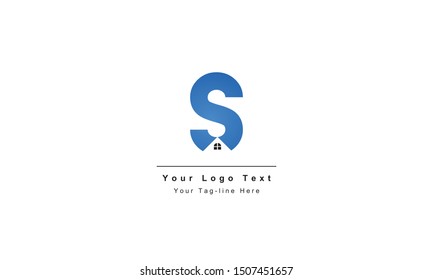 home logo design, the letter "S" is designed to be a symbol or Icon of the house vector, Real estate