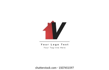 home logo design, the letter "V" is designed to be a symbol or Icon of the house vector, Real estate