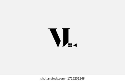 home logo design, the letter "VL" is designed to be a symbol or Icon of the house vector