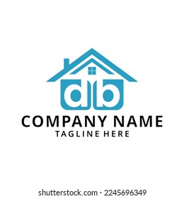 Home Logo Design, Real estate or Company Logo, Initial Letter DB Hexagonal Shape 