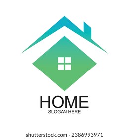 Diseño de logotipo en el hogar concepto simple Vector Premium