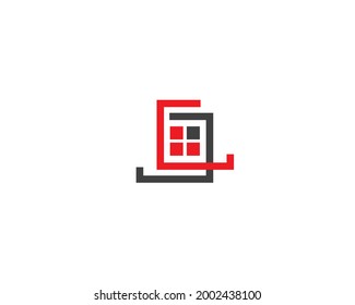 Home logo design. Simple window concept icon