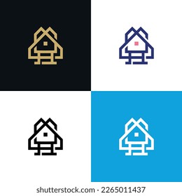 Diseño de logotipo en casa Modelo de logotipo en casa