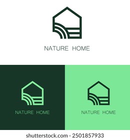 home logo design template, logo with abstract and minimalist shape style
