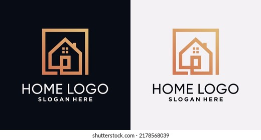 Home logo design template with creative concept 