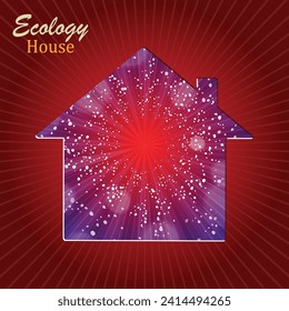 Home. Logo design template of house. Building vector silhouette. The concept of ecology, to save the planet. Eco friendly. Environmentally friendly world. Vector illustration.