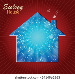 Home. Logo design template of house. Building vector silhouette. The concept of ecology, to save the planet. Eco friendly. Environmentally friendly world. Vector illustration.