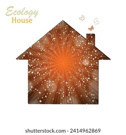 Home. Logo design template of house. Building vector silhouette. The concept of ecology, to save the planet. Eco friendly. Environmentally friendly world. Vector illustration.
