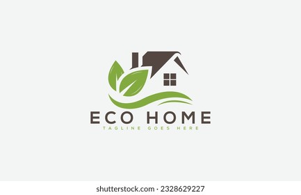 Elemento de promoción de marca gráfica vectorial de plantilla de diseño de logotipo en el hogar.