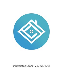 Diseño de logotipo residencial con plantilla de concepto única Vector Premium