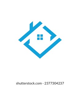 Home logo design with unique concept template Premium Vector
