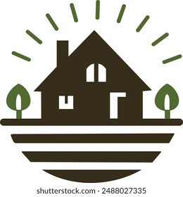 home logo design, home vector logo, green home logo