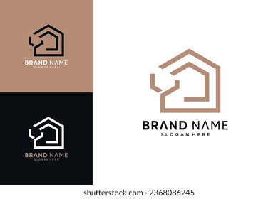 Home logo design vector illustration combined with letter y and creative unique concept