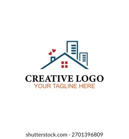 Diseño del logotipo casero, logotipo del Vector, diseño del logotipo de la ilustración