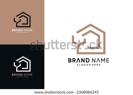 Home logo design vector illustration combined with letter y and creative unique concept