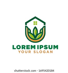 Home logo with green concept