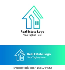 Home Logo. House Logo With Color Gradation